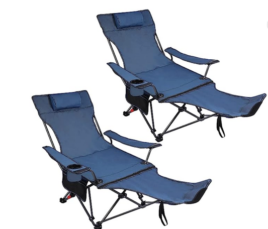 REDCAMP Camping Chair with Removable Footrest 2 Pack