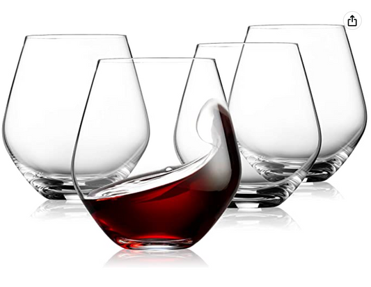 Godinger Wine Glasses, Stemless Wine Glasses