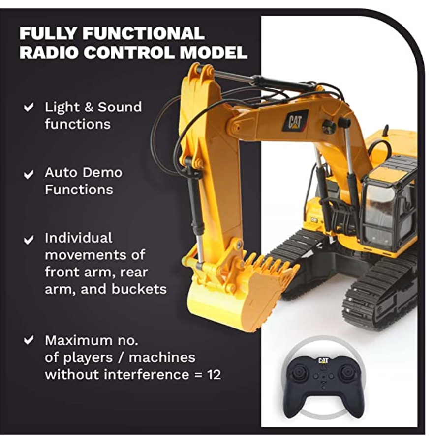 Diecast Masters CAT Fully Functional Radio Control Excavator Truck 1:24 25001