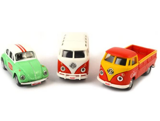 Motorcity Classics 458385 Volkswagen Coca Cola 3 Piece Gift Set