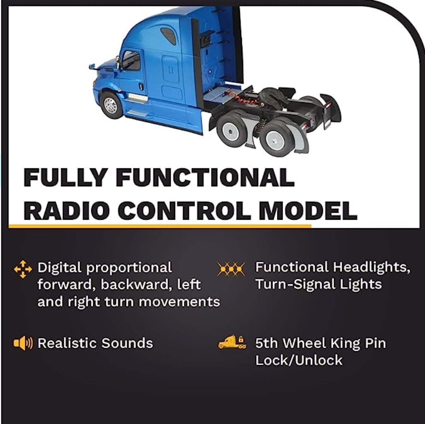 DM Truch Freightliner Cascadia Truck 1:16 Scale Model  RC Semi Truck Diecast Model 27006