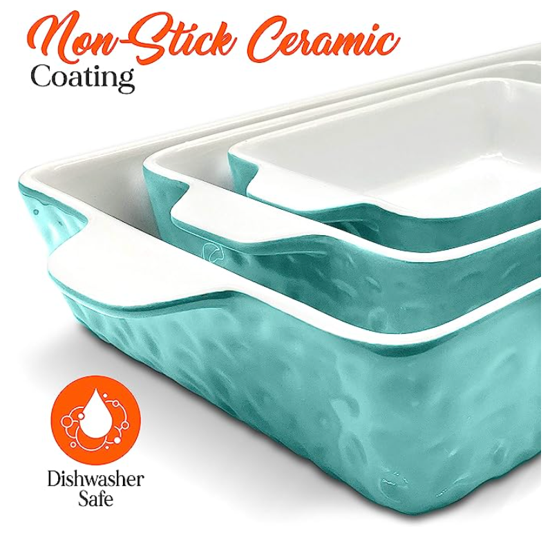 NutriChef 3Pcs. Nonstick Bakeware (Aqua)