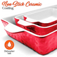 NutriChef 3Pcs. Nonstick Bakeware (Red)