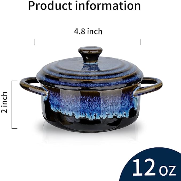 KOOV Small Casserole Dish with Lid (Nebula Blue)