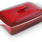 KOOV Ceramic Casserole Dish with Lid (Gradient Red)