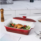 KOOV Ceramic Casserole Dish with Lid (Gradient Red)