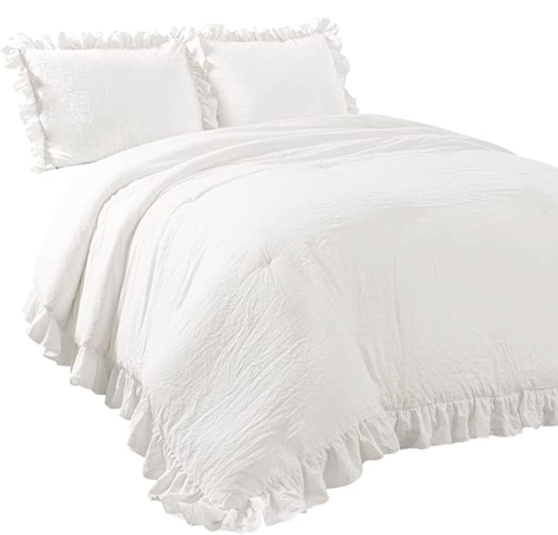 Lush Decor Reyna 3-Piece Ruffled Comforter Bedding Set