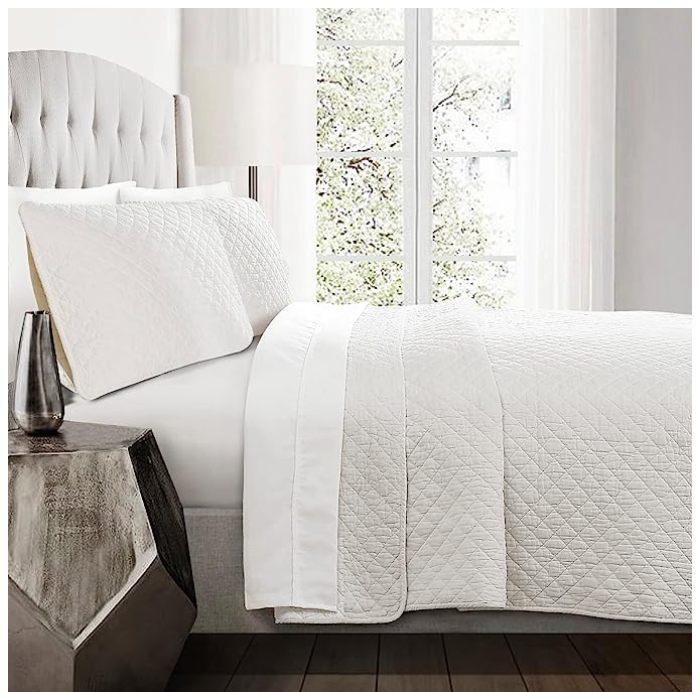 Lush Decor Ava Diamond Oversized 3 Piece Cotton Quilt Set