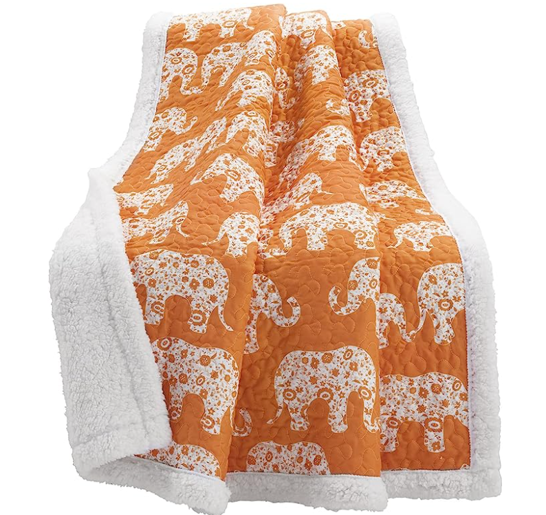 Lush Decor Elephant Parade Sherpa Throw Blanket