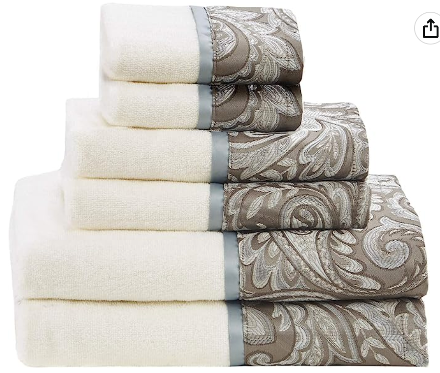 Madison Park - MP73-5310 Aubrey 6 Piece Jacquard Set for Bathroom (Blue)