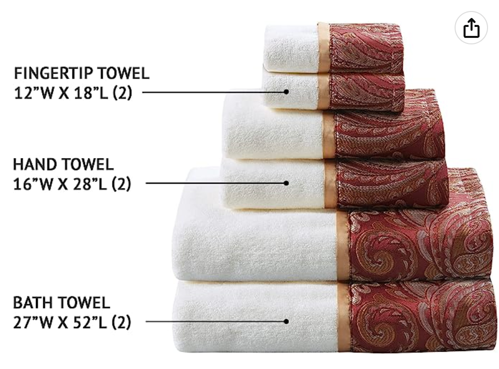 Madison Park Aubrey 100% Cotton Luxurious Bath Towel Set (Burgundy)