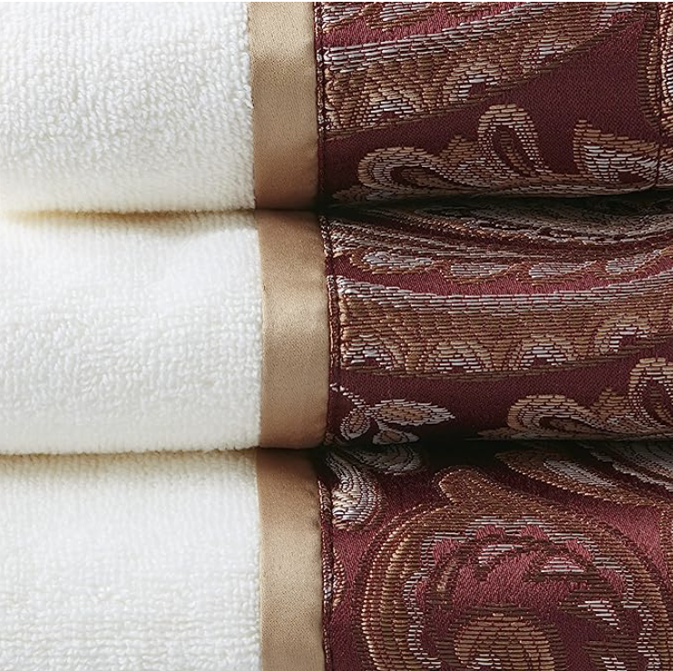 Madison Park Aubrey 100% Cotton Luxurious Bath Towel Set (Burgundy)