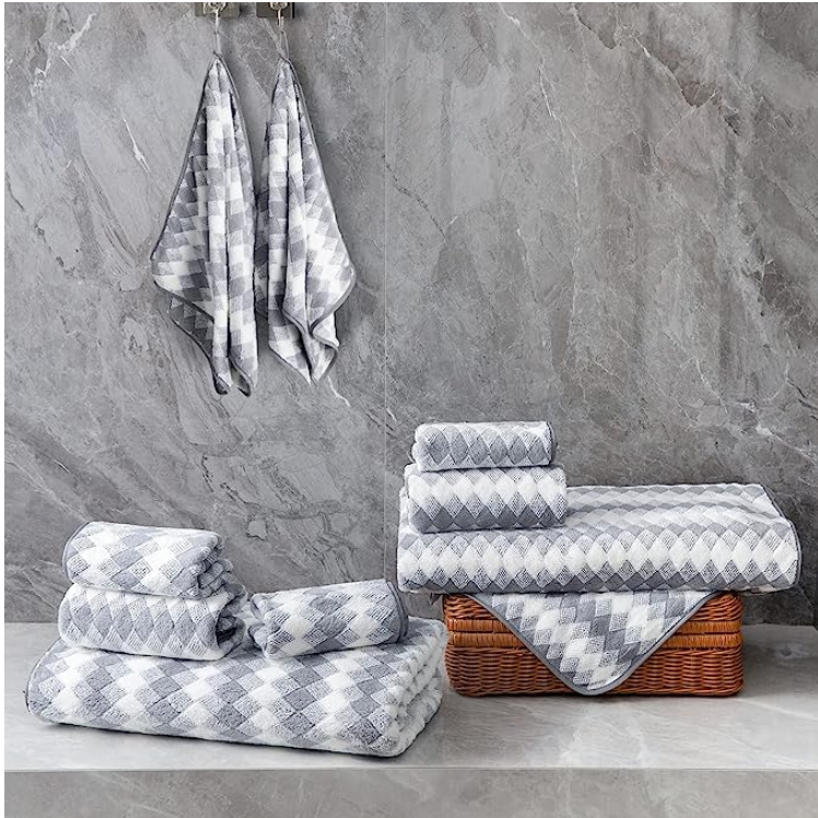 Maggea Bath Towel Set Gray 4Pack-35x70 Towel