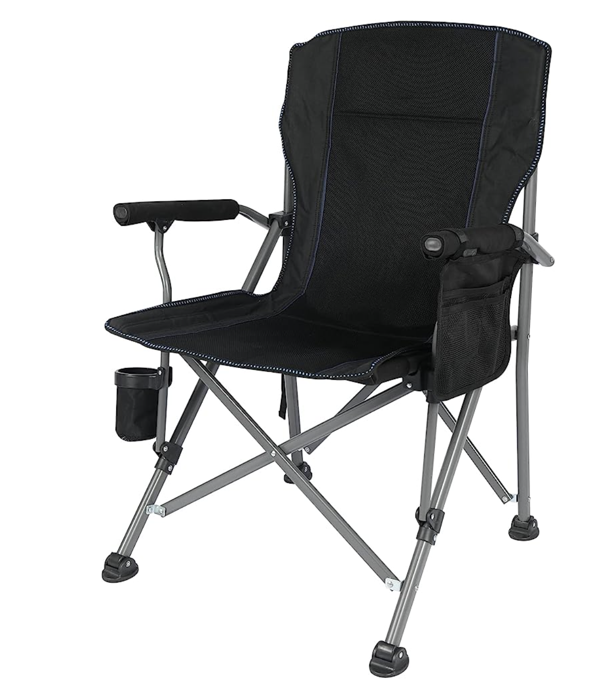 REDCAMP Oversized Folding Camping Chair for Adults (Black)