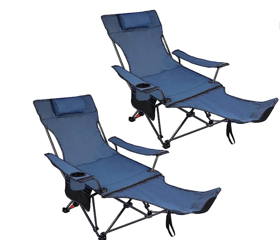 REDCAMP Camping Chair with Removable Footrest 2 Pack