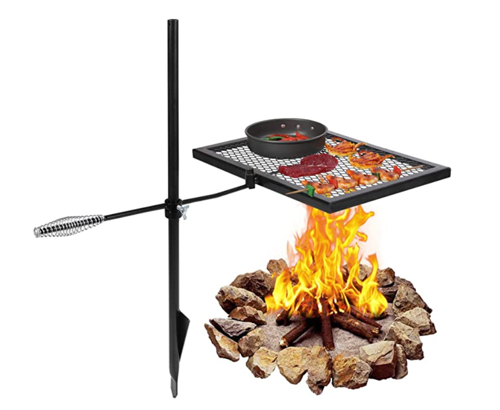 REDCAMP Swivel Campfire Grill Heavy Duty Steel Grate