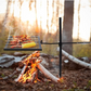 REDCAMP Swivel Campfire Grill Heavy Duty Steel Grate