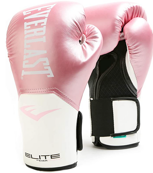 Everlast Elite Pro Style Training Gloves, Pink/White, 12 oz