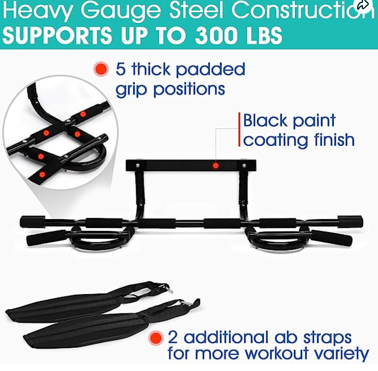 Yes4All Heavy Duty Pull Up Bar for Doorway