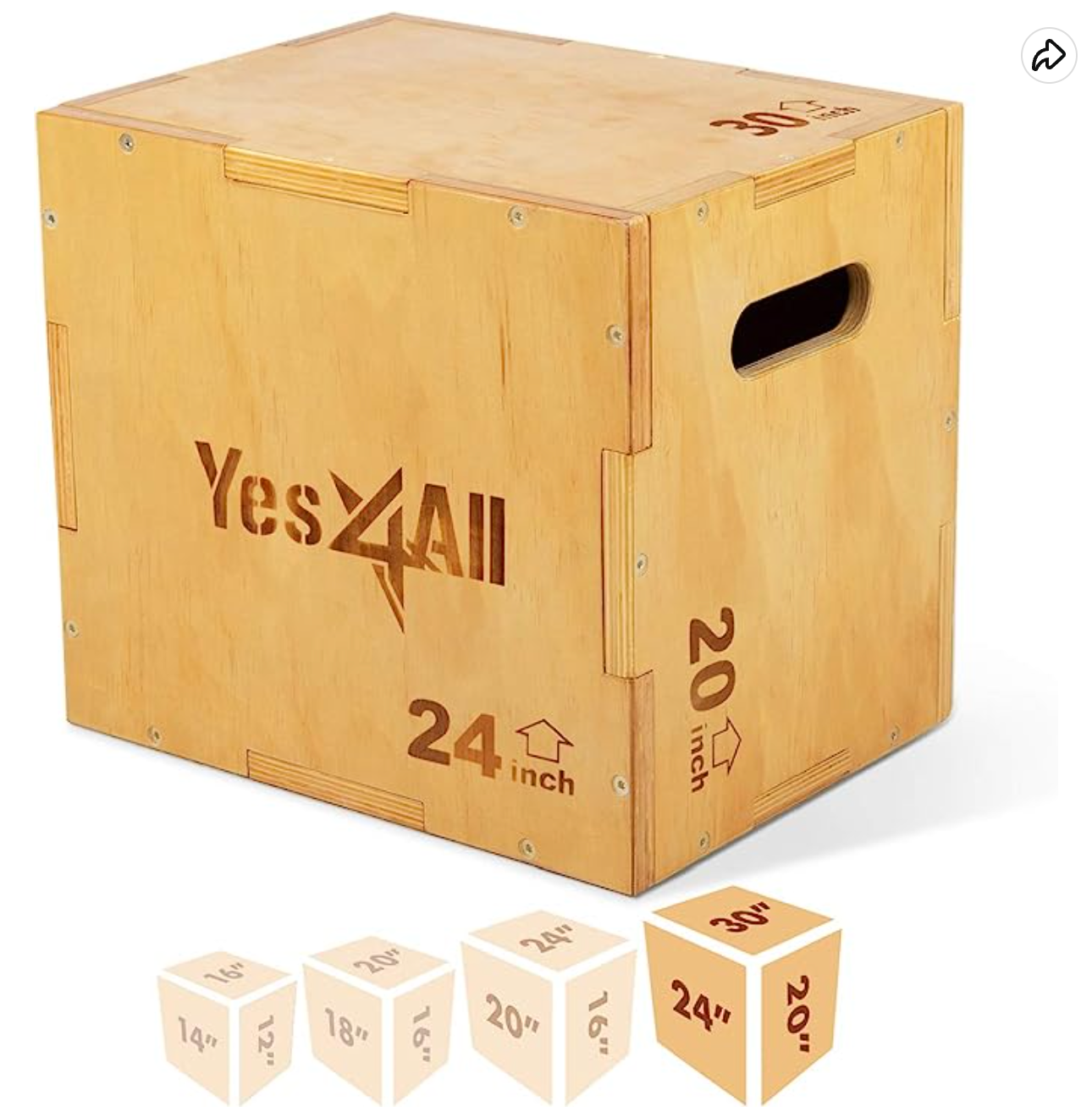 Yes4All 3 in 1 Wooden Plyo Box