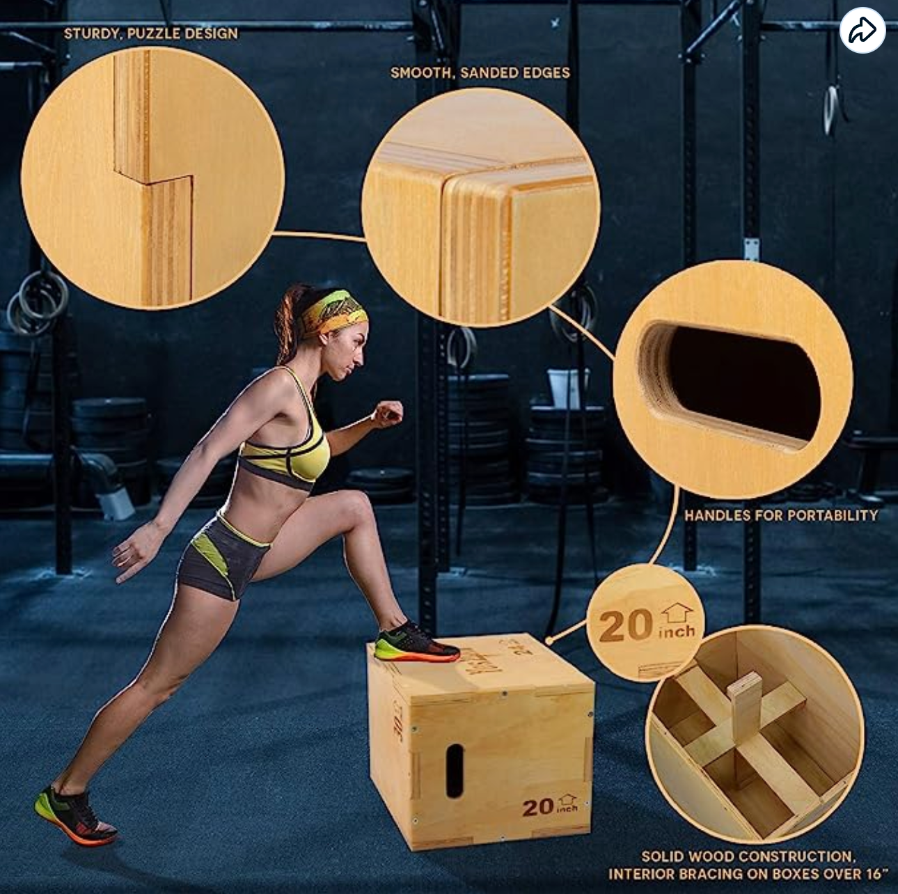 Yes4All 3 in 1 Wooden Plyo Box