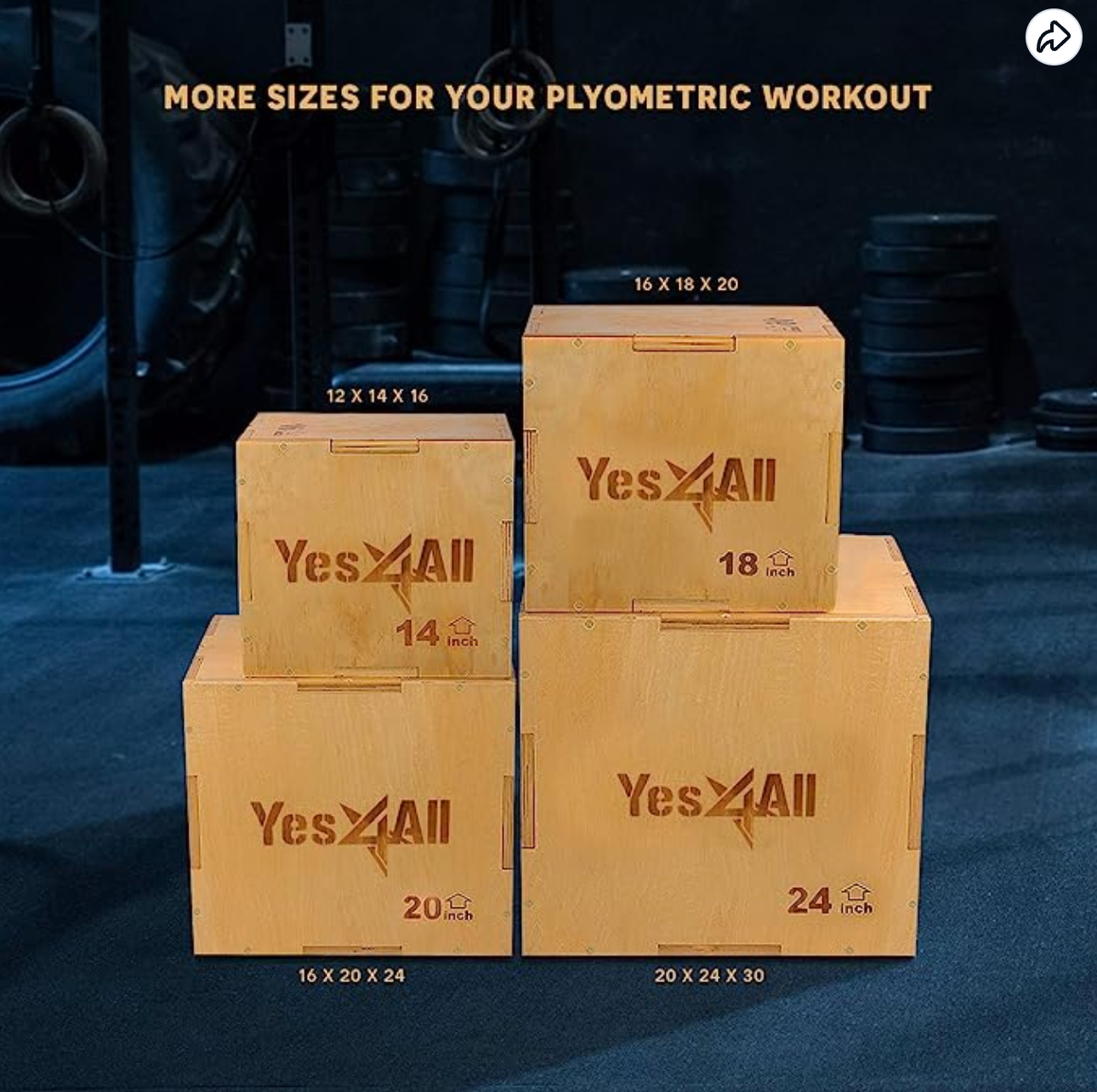 Yes4All 3 in 1 Wooden Plyo Box