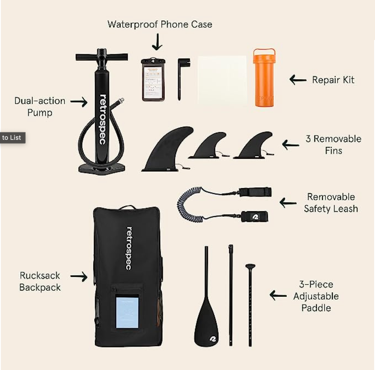 Retrospec Weekender Plus 10' Inflatable Stand Up Paddleboard