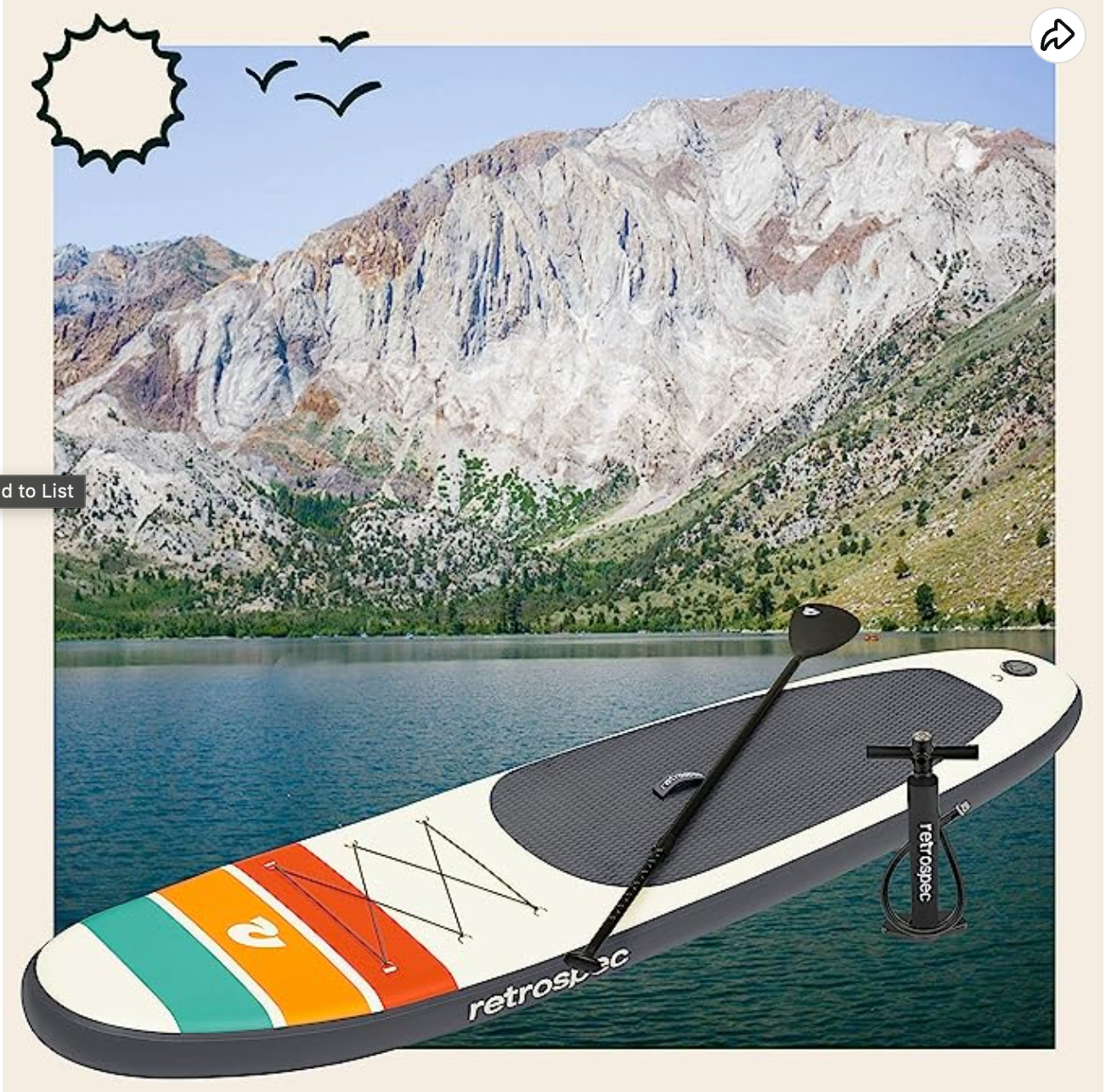 Retrospec Weekender Plus 10' Inflatable Stand Up Paddleboard