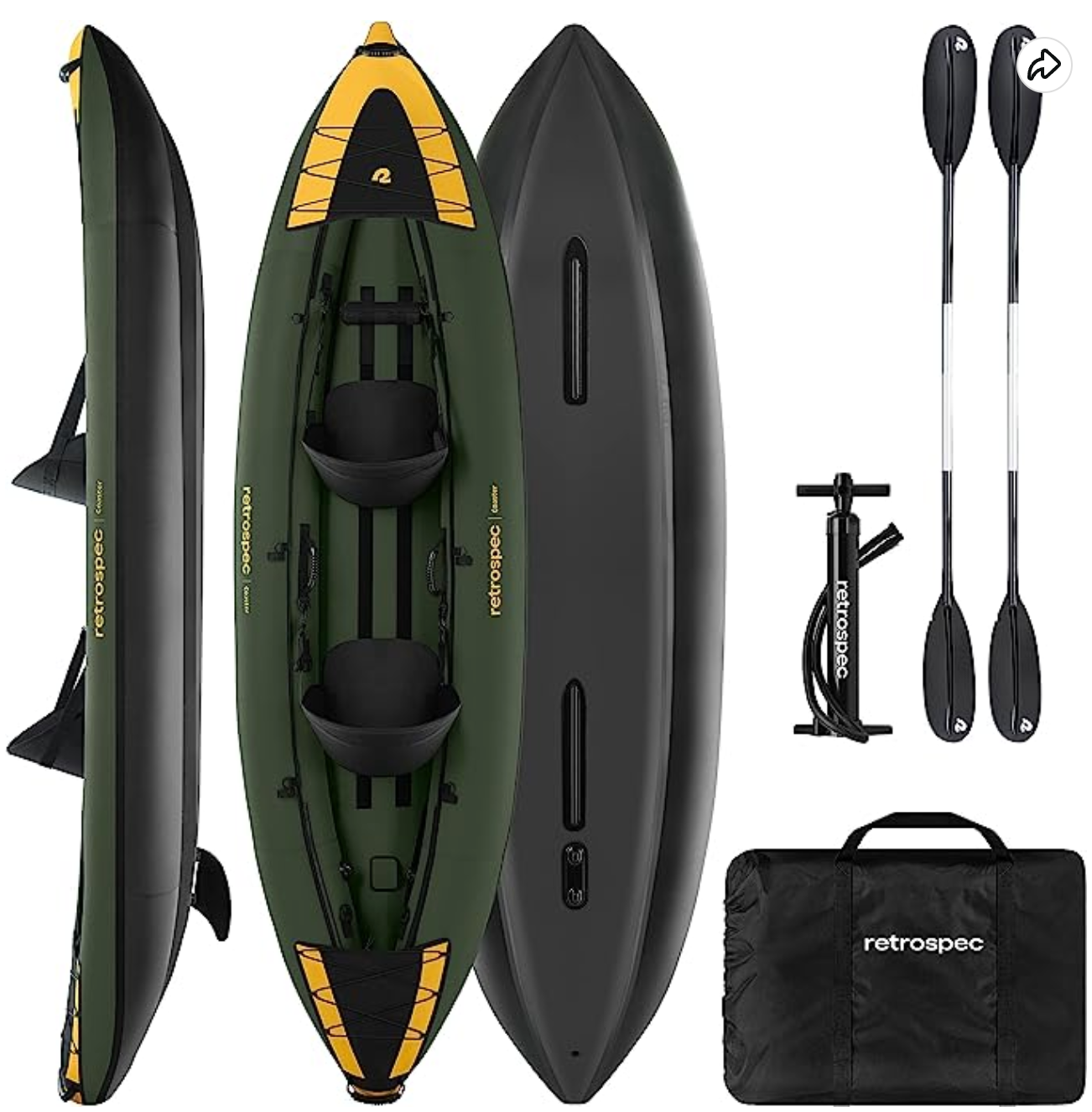 Retrospec Coaster 1 & 2 Person Inflatable Kayak