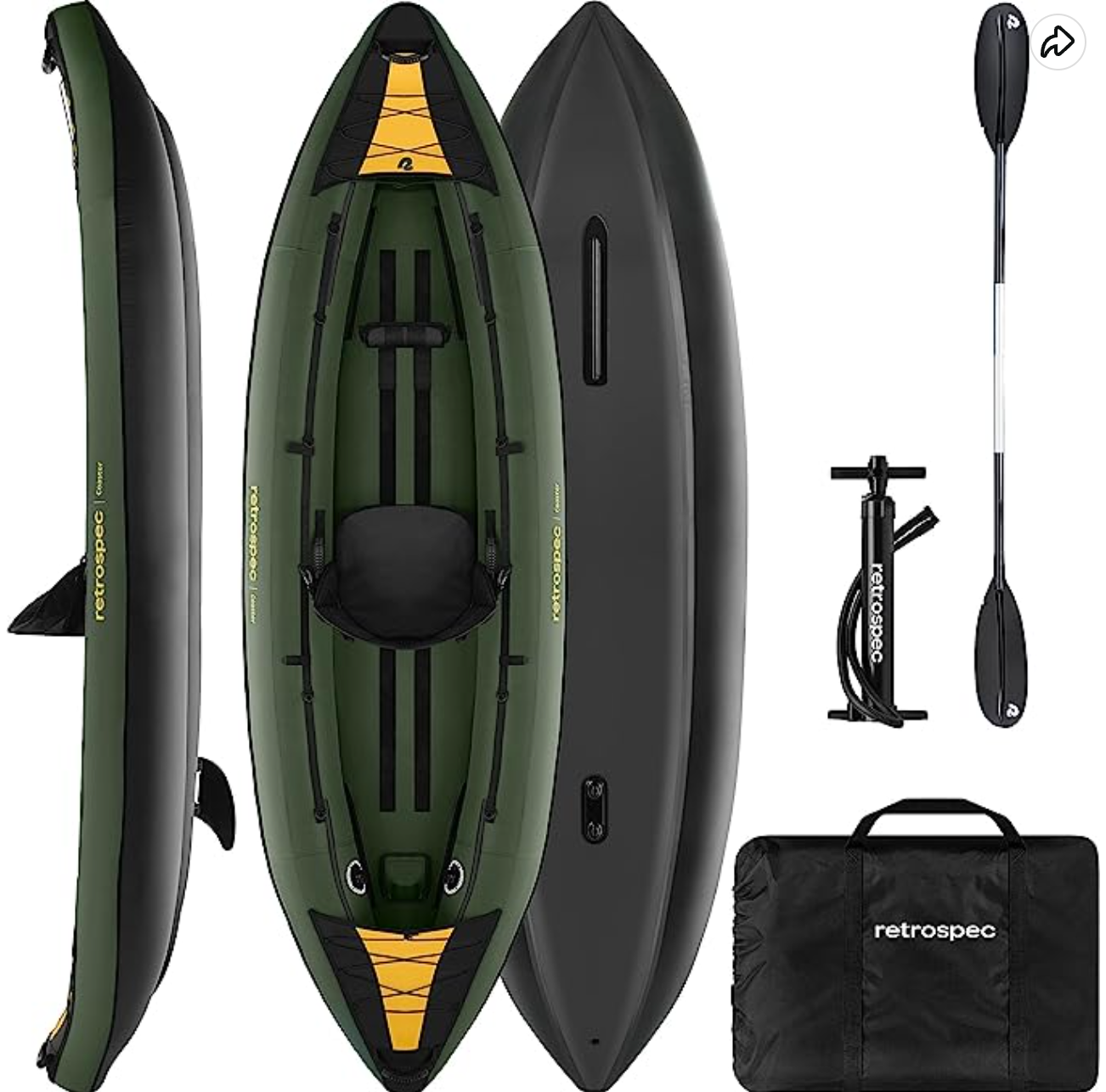 Retrospec Coaster 1 & 2 Person Inflatable Kayak