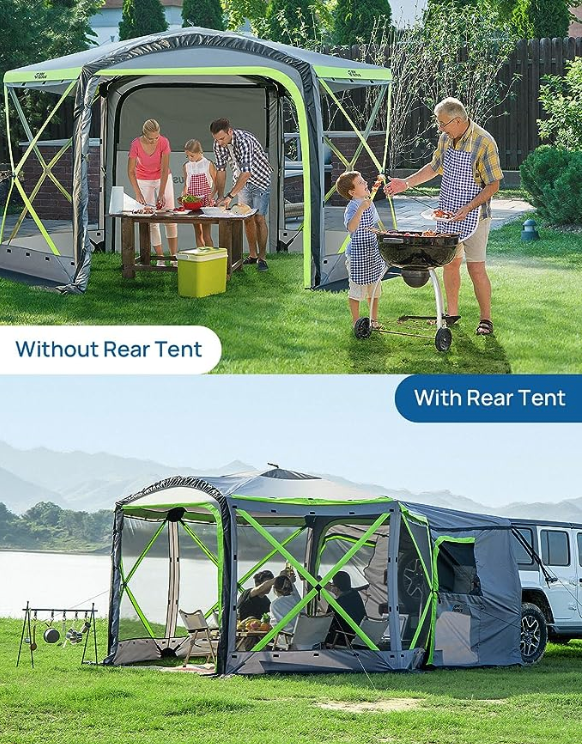 JOYTUTUS 2 in 1 Upgraded Gazebo 12x12 Ft Tent for SUV