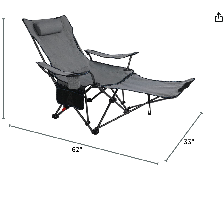 REDCAMP Camping Chair with Removable Footrest