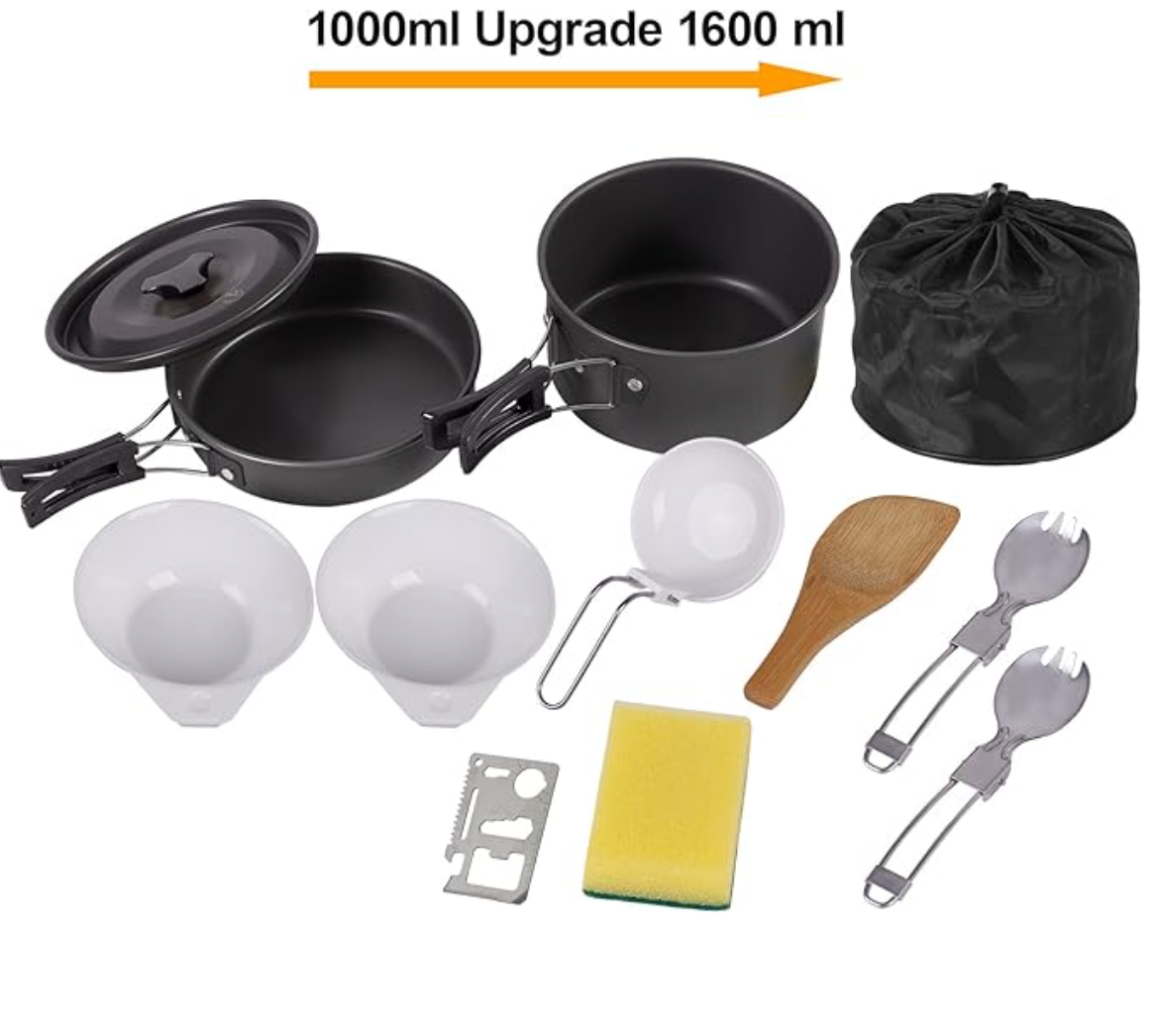 REDCAMP 12 PCS Camping Cookware Mess Kit