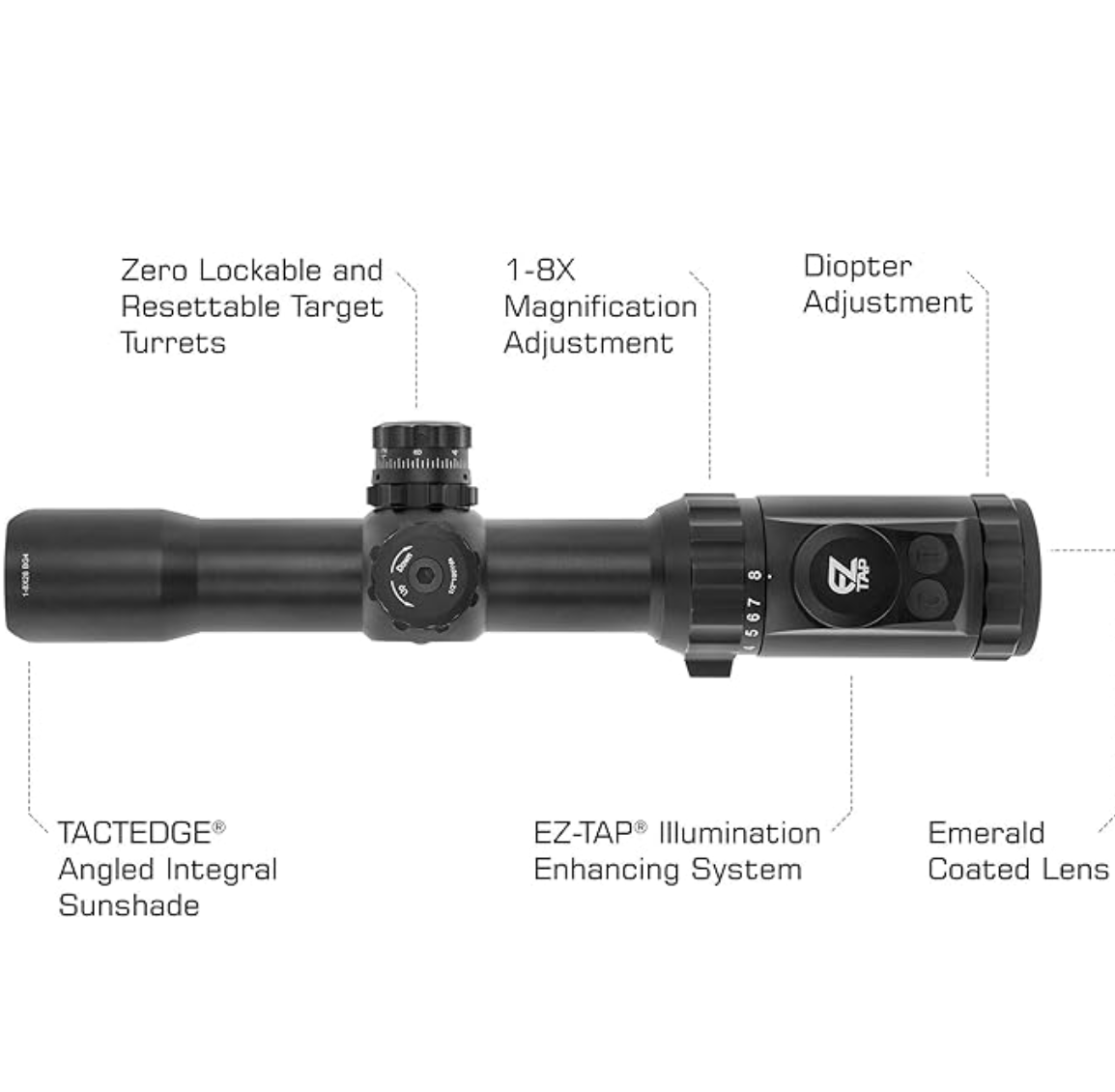 UTG Leapers Inc 1-8x28mm 30mm MRC Scope, IE, BG4 Reticle, with ACCU-SYNC