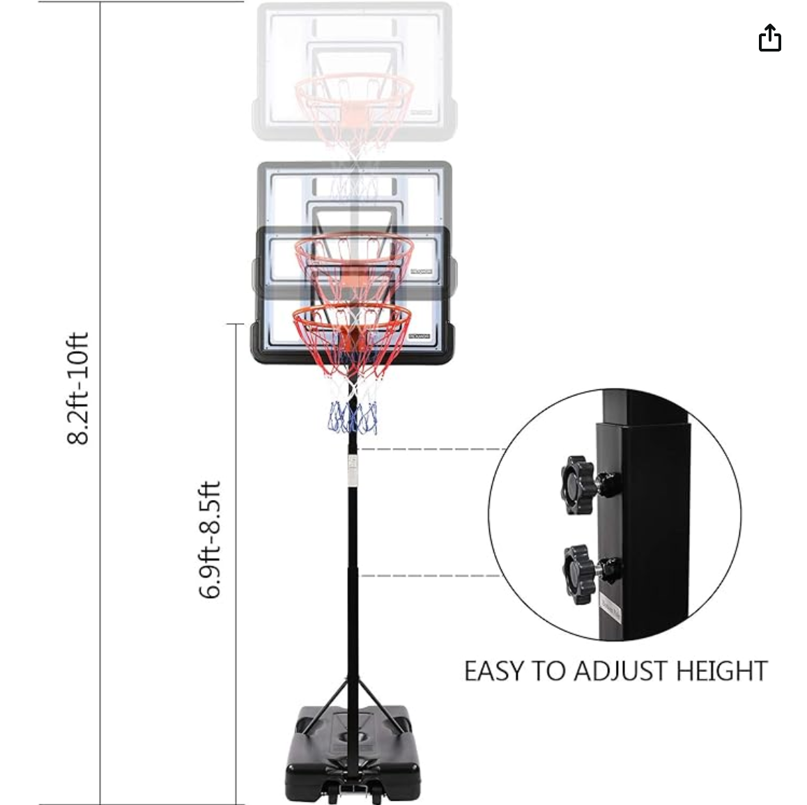 PEXMOR Portable Basketball Hoop Goal System