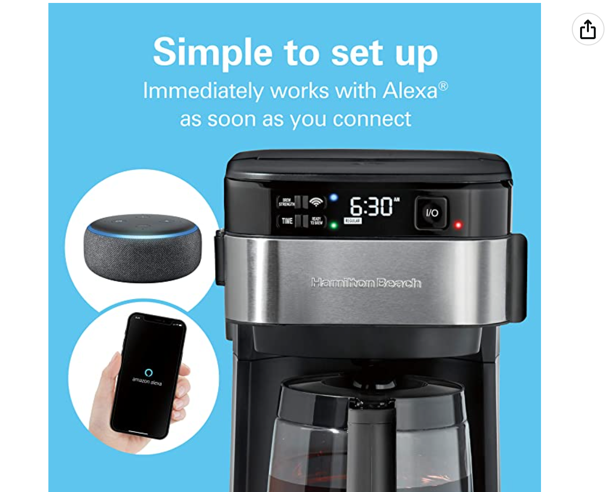 Hamilton Beach Works with Alexa Smart Coffee Maker