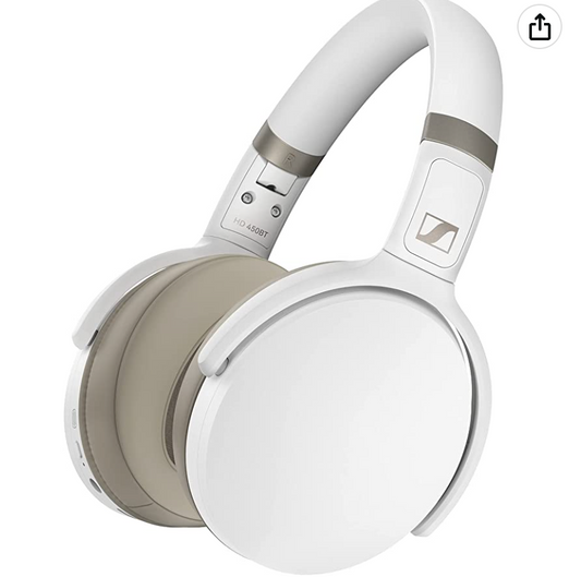 Sennheiser HD 450BT Bluetooth 5.0 Wireless Headphone (White)