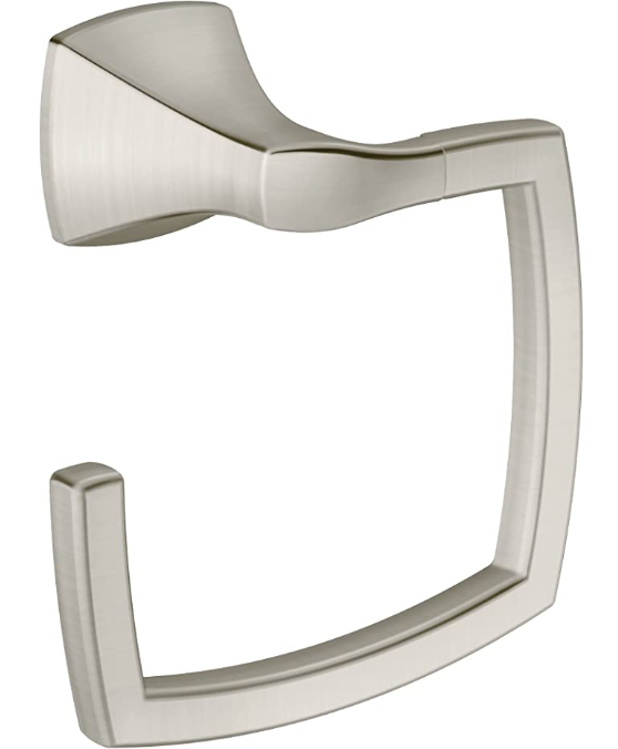 Moen YB5186BN Voss Collection Bathroom Hand -Towel Ring, Brushed Nickel