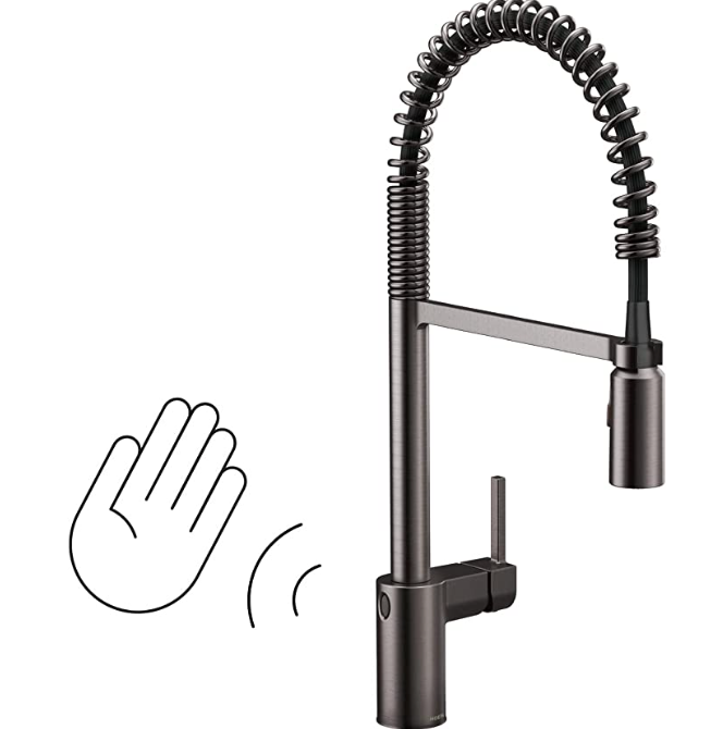 Moen Align Black Stainless Motionsense Kitchen Faucet with Sprayer