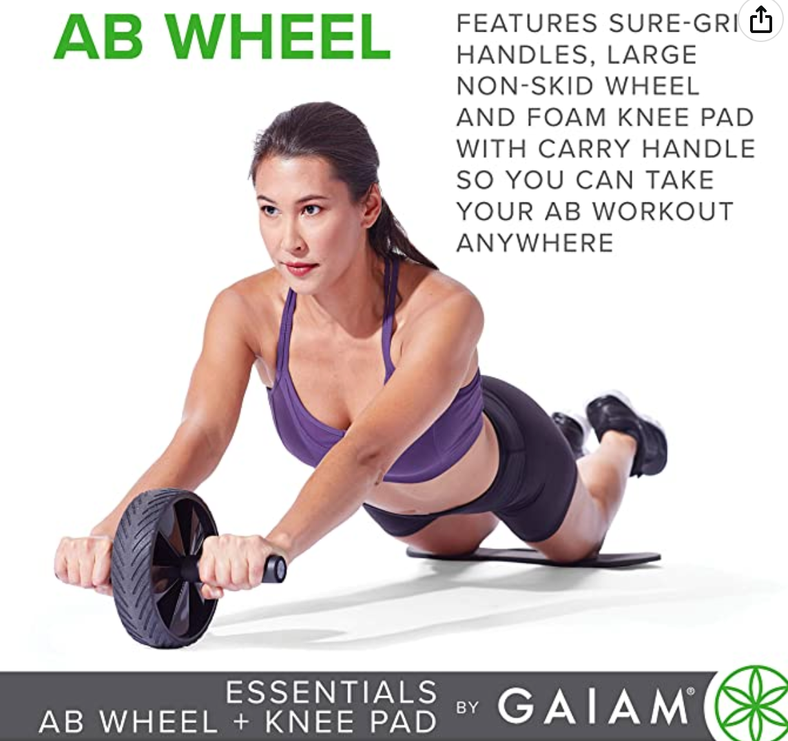 Gaiam Essentials Ab Roller Wheel + Knee Pad, Abs Exercise Equipment