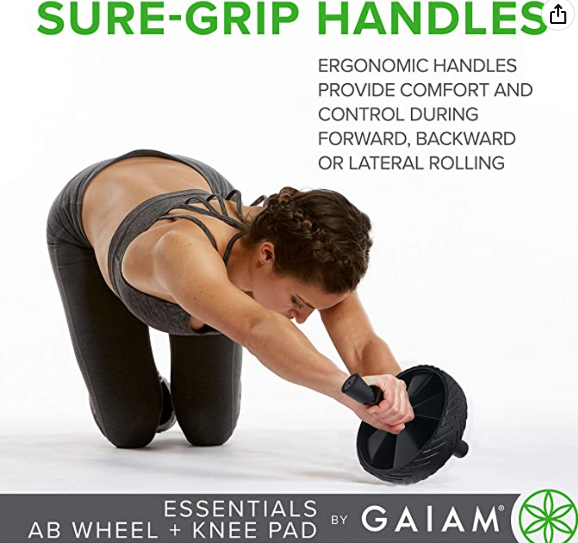 Gaiam Essentials Ab Roller Wheel + Knee Pad, Abs Exercise Equipment