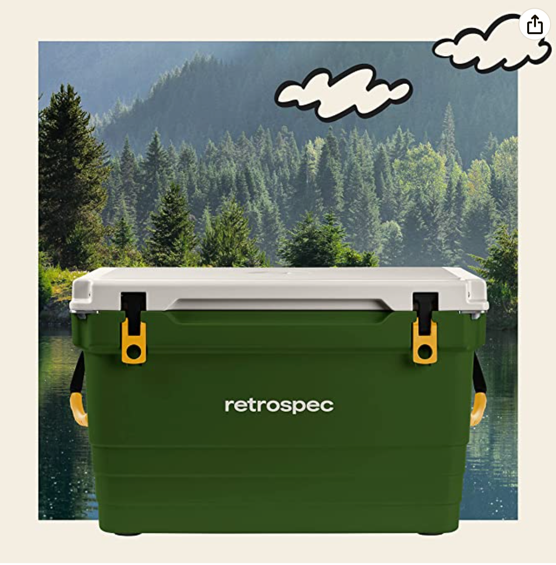 Retrospec Palisade Rotomolded Cooler - Fully Insulated Portable Ice Chest with Built in Bottle Opener