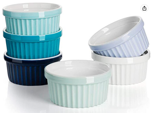 Sweese 6 PCS Porcelain Souffle Dishes, Ramekins