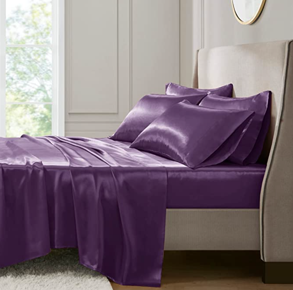 Madison Park Essentials Satin Sheet Set Luxury and Silky with Natural Sheen