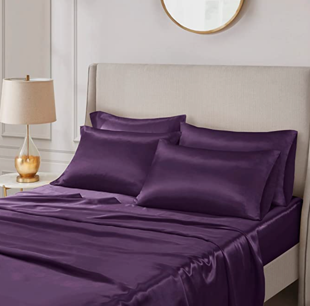 Madison Park Essentials Satin Sheet Set Luxury and Silky with Natural Sheen