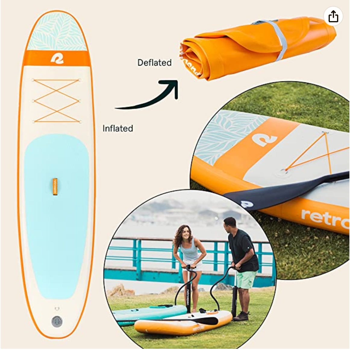 Retrospec Weekender 10' Inflatable Stand Up Paddleboard