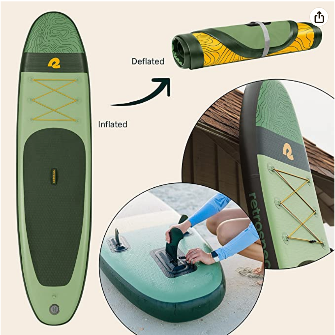 Retrospec Weekender 10' Inflatable Stand Up Paddleboard