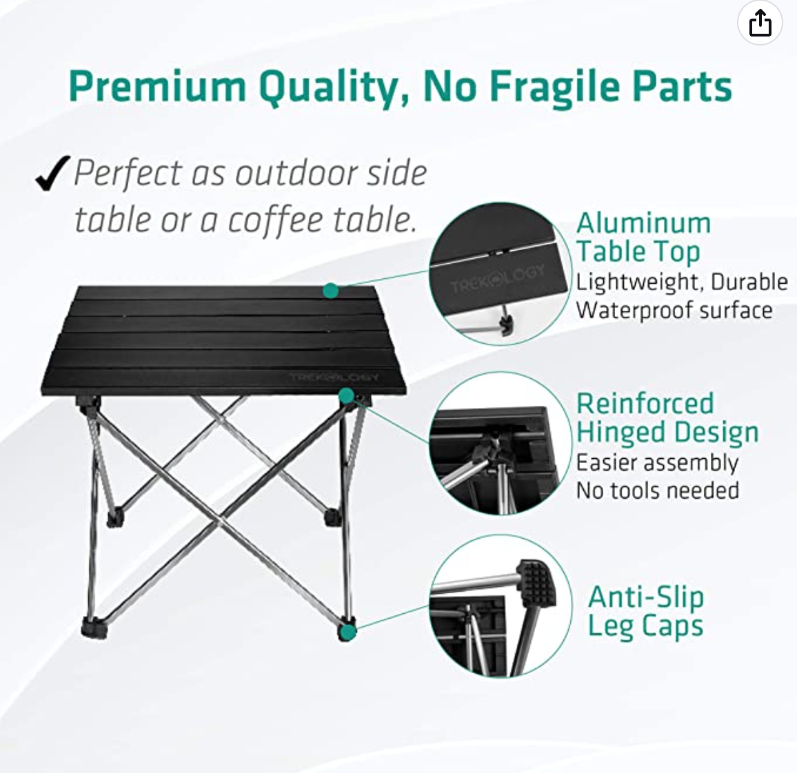 Trekology Camp Table, Small Folding Table Portable Table