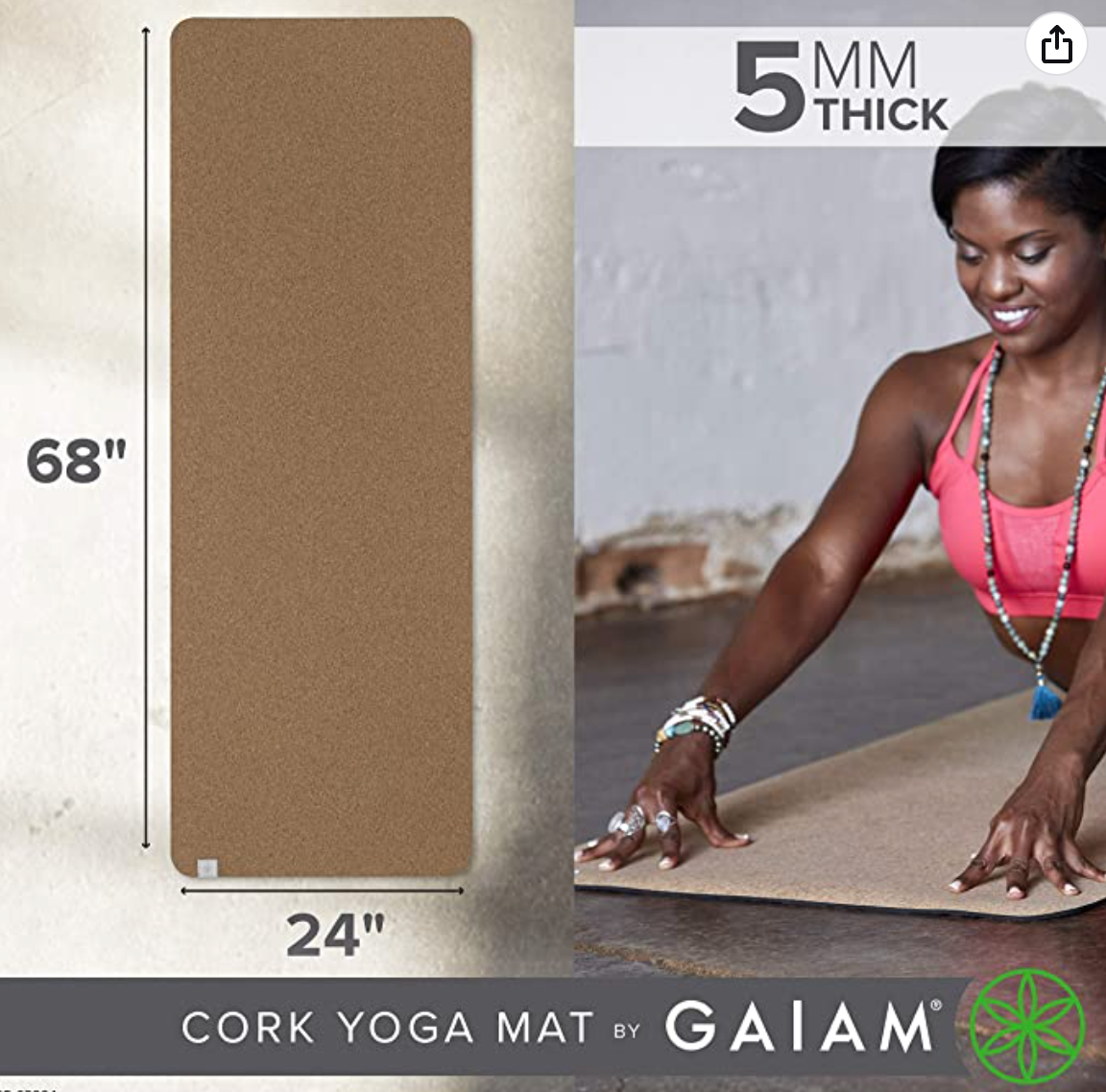 Gaiam Yoga Mat Cork