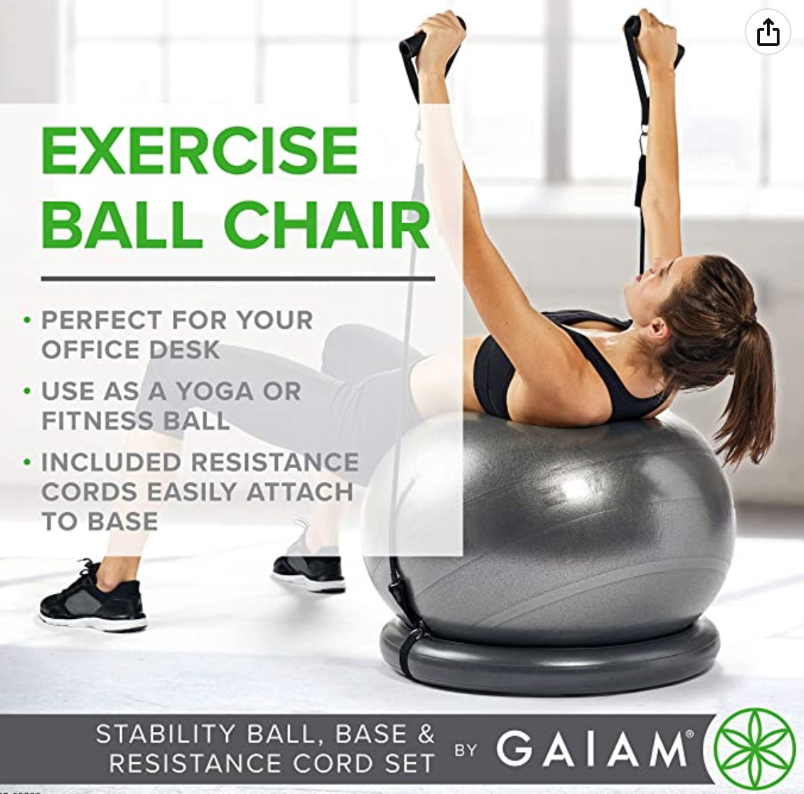 Gaiam Essentials Balance Ball & Base Kit